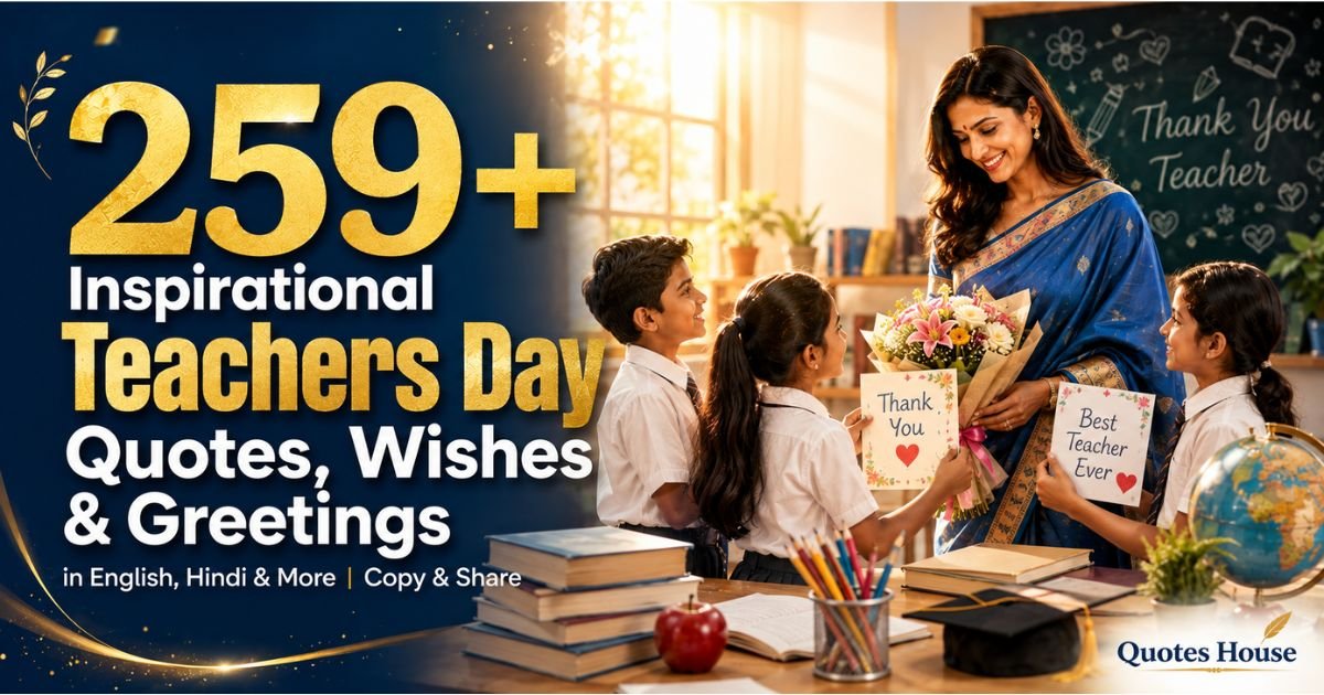 259+ Inspirational Teachers Day Quotes, Wishes and Greetings in English, Hindi, and more languages to celebrate and honor inspiring teachers.