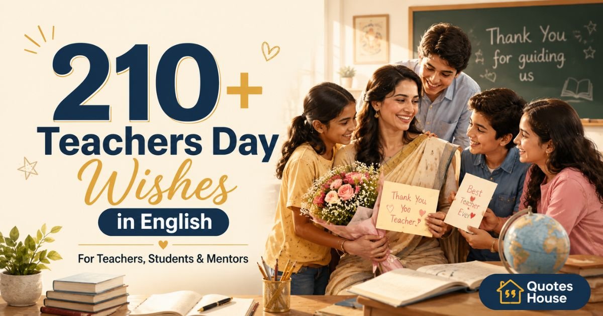 210+ Teachers Day wishes in English for teachers, students, and mentors.